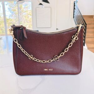 Nine West Brown Bag with Gold Chain Detail
